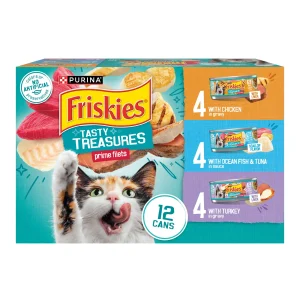 Friskies Gravy Tasty Treasures Prime Filets, Wet Cat Food, 12 Pack, 5.5 oz Cans